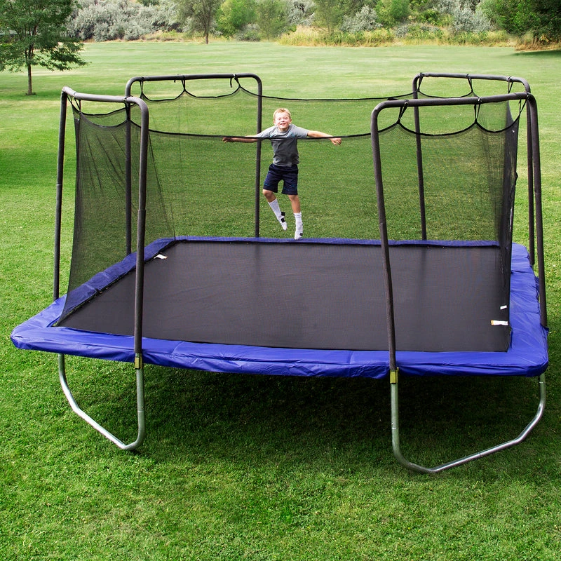 Skywalker Trampolines 15′ x 15′ Square Trampoline with Safety Enclosure Net – Blue Heavy-Duty Outdoor Trampoline for Kids & Adults, Rust-Resistant Steel Frame - Image 7