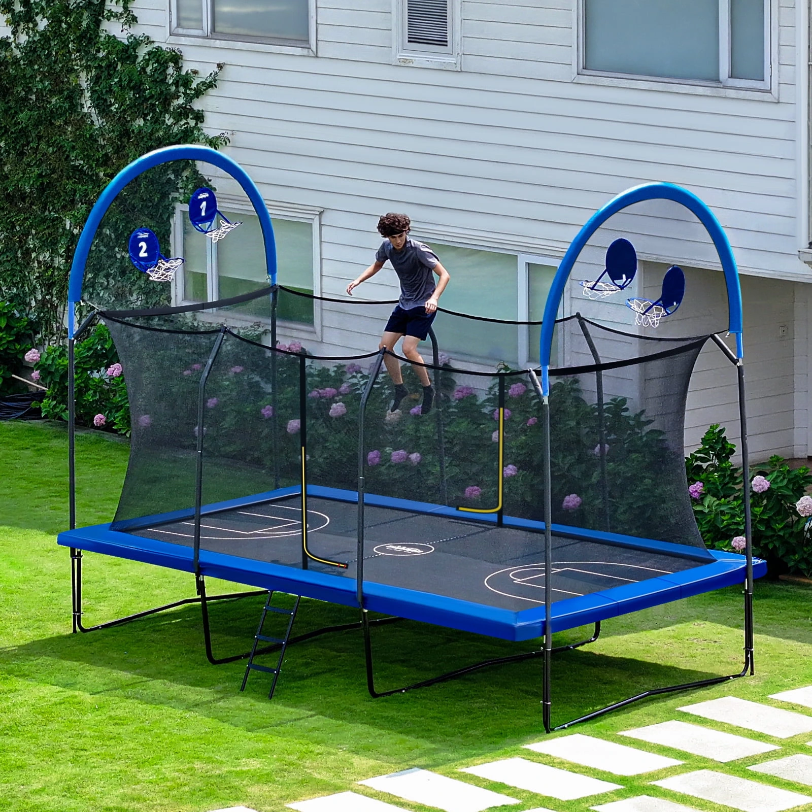 Zupapa 1500LBS Weight Capacity Rectangle Trampoline Basketball Hoop 10x17FT 9X15FT 8X14FT Outdoor Square Gymnastics Trampolines for Kids Adults - Image 8