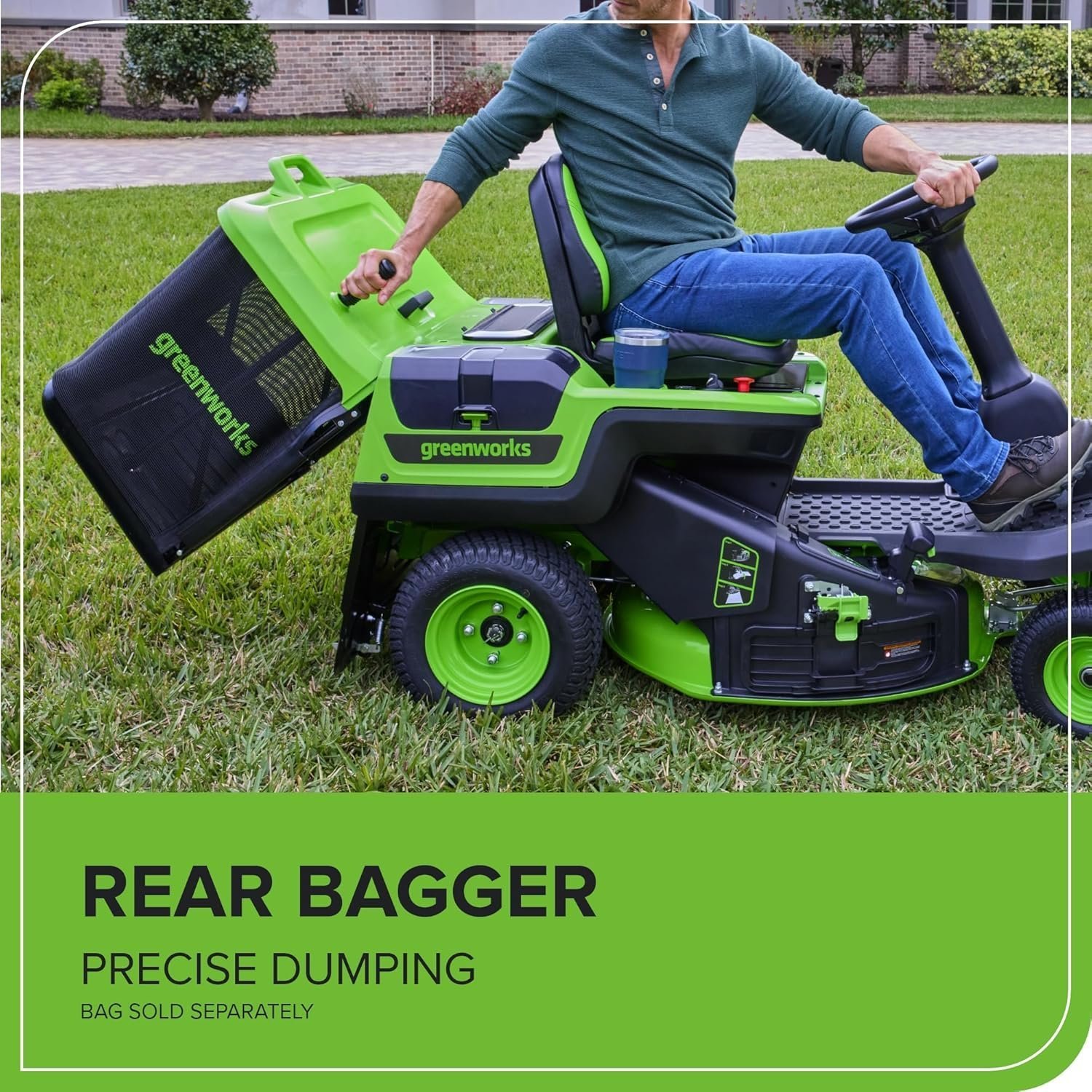 Greenworks 60V 30” CrossoverT Riding Lawn Tractor with 8.0 Ah - Image 9