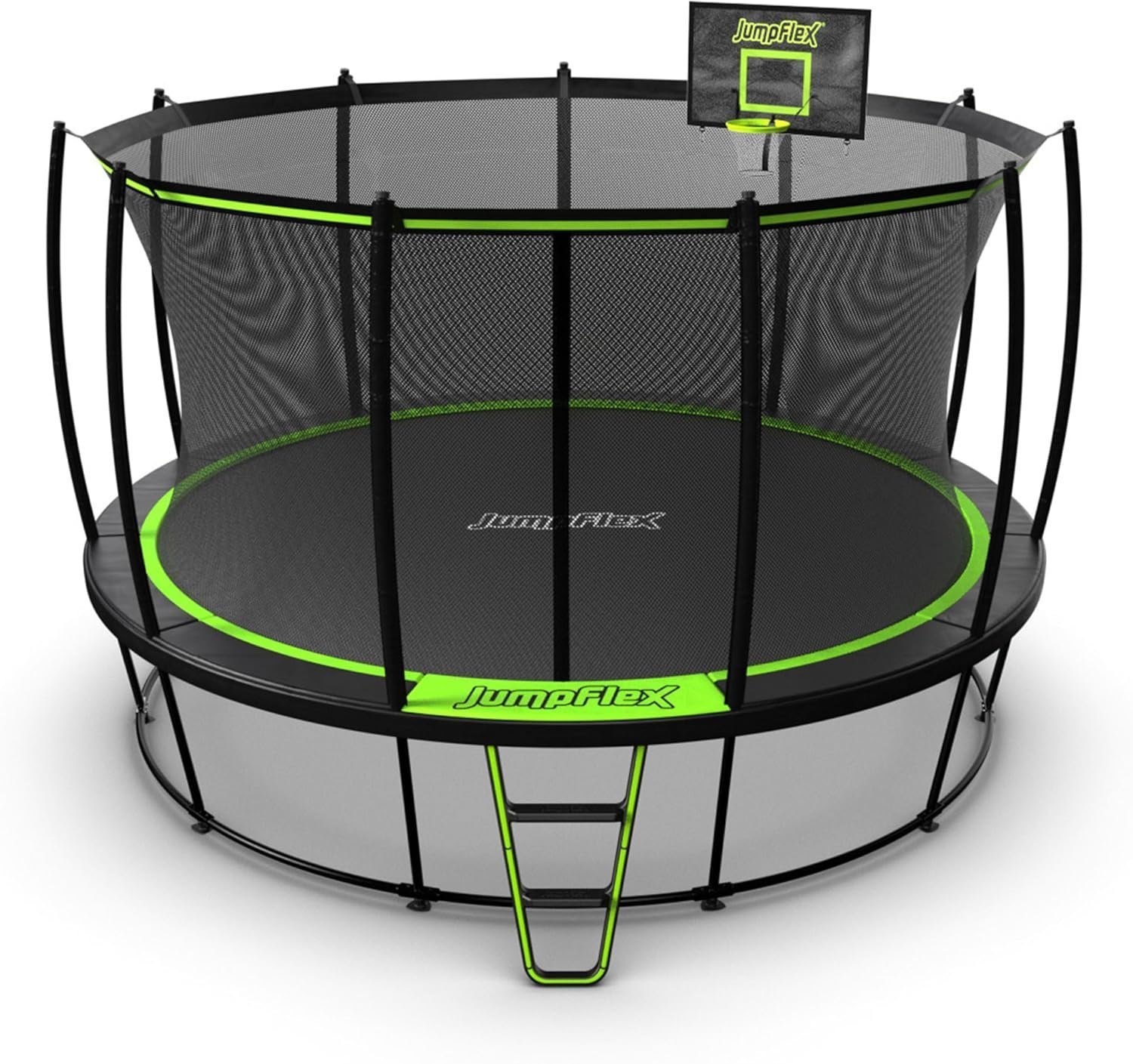 JumpFlex HERO 14 Backyard Outdoor Trampoline for Kids with Net & Ladder - Image 10