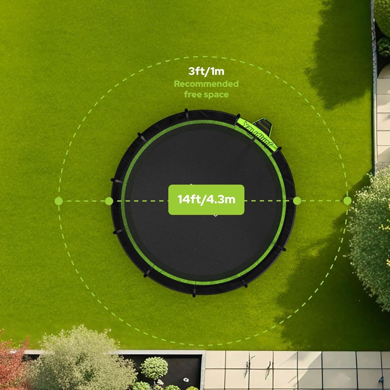 JumpFlex HERO 14 Backyard Outdoor Trampoline for Kids with Net & Ladder - Image 4