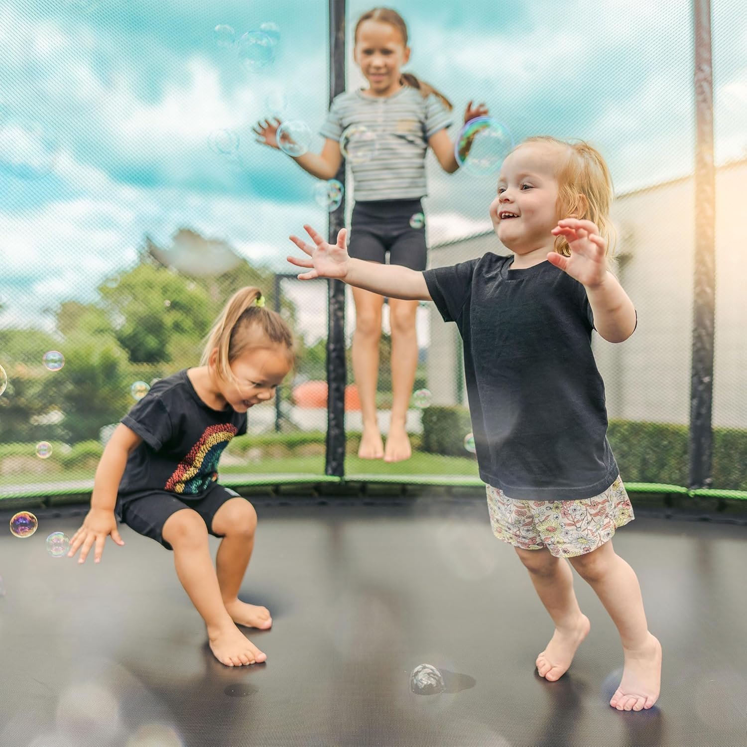 JumpFlex HERO 14 Backyard Outdoor Trampoline for Kids with Net & Ladder - Image 5