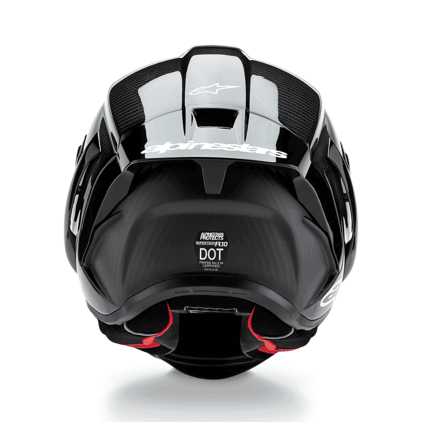 Alpinestars Supertech R10 Element ECE 06 / FIM Full Face Helmet Gloss Black / Carbon / Silver - Image 2