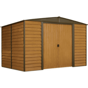 Arrow 10 ft. x 8 ft. Woodridge Shed – Durable Metal Storage with Woodgrain Finish