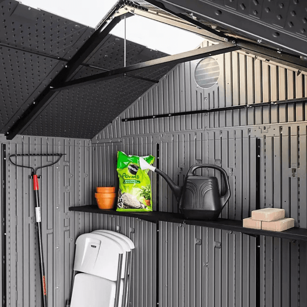 Lifetime 10′ x 8′ Outdoor Storage Shed, Gray - Image 10