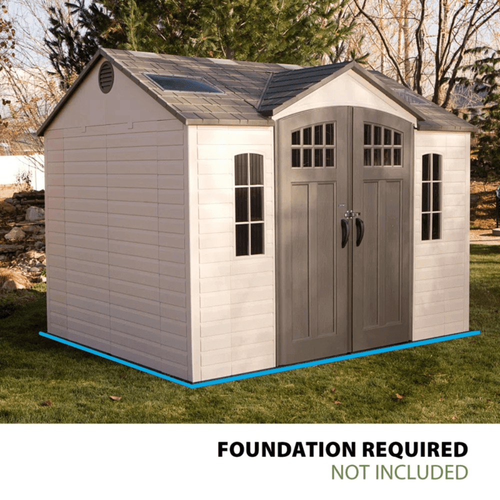 Lifetime 10′ x 8′ Outdoor Storage Shed, Gray - Image 2