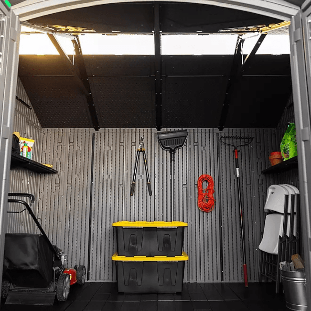 Lifetime 10′ x 8′ Outdoor Storage Shed, Gray - Image 9