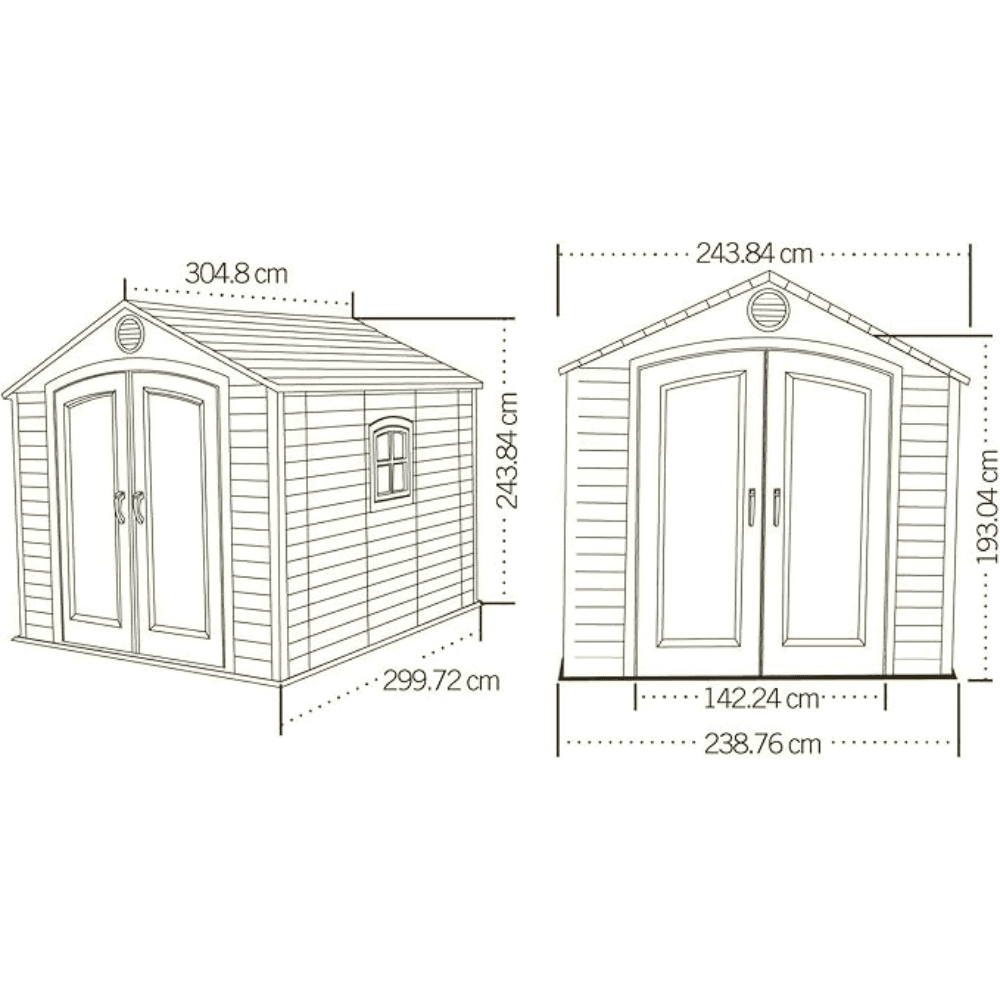 Lifetime 8′ x 10′ Outdoor Plastic Shed W/ Floor and Windows (60238) - Image 6