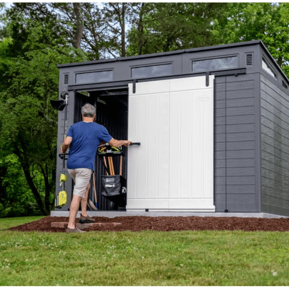 Modernist 10 ft. x 7 ft. Barn Door Storage Shed Suncast - Image 7