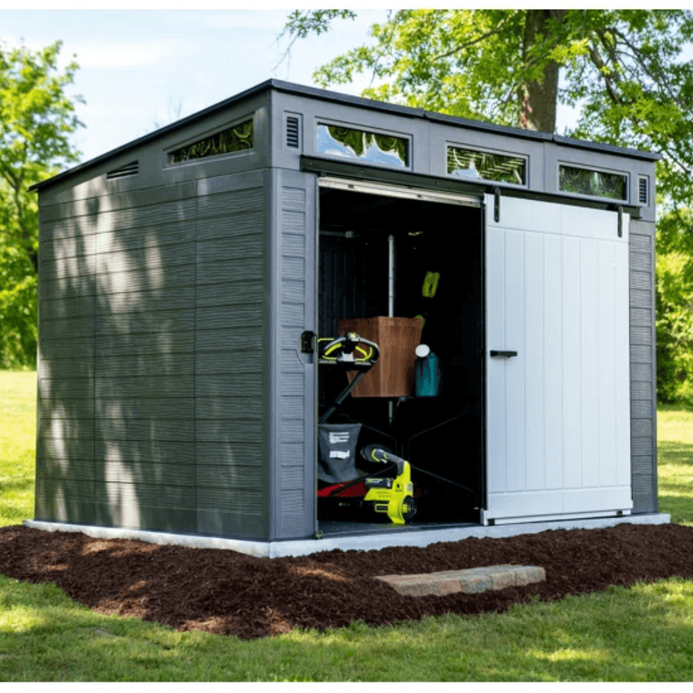 Modernist 10 ft. x 7 ft. Barn Door Storage Shed Suncast - Image 8