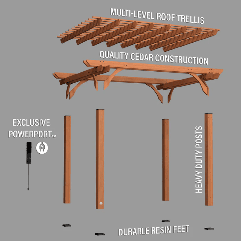 Backyard Discovery 12′ x 10′ Cedar Pergola - Image 6