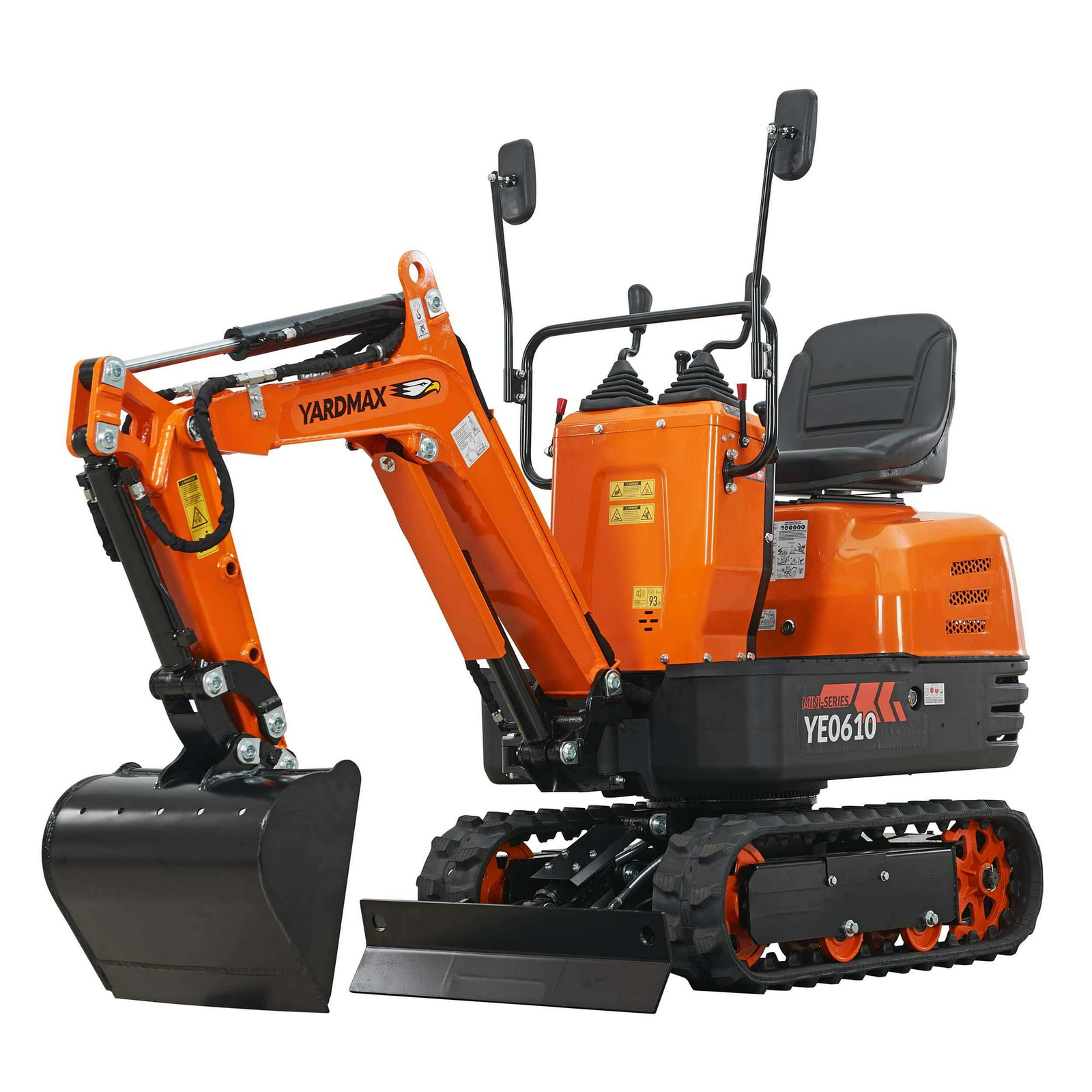 YARDMAX Mini Excavator with Claw Grading Bucket & Rake - Image 3