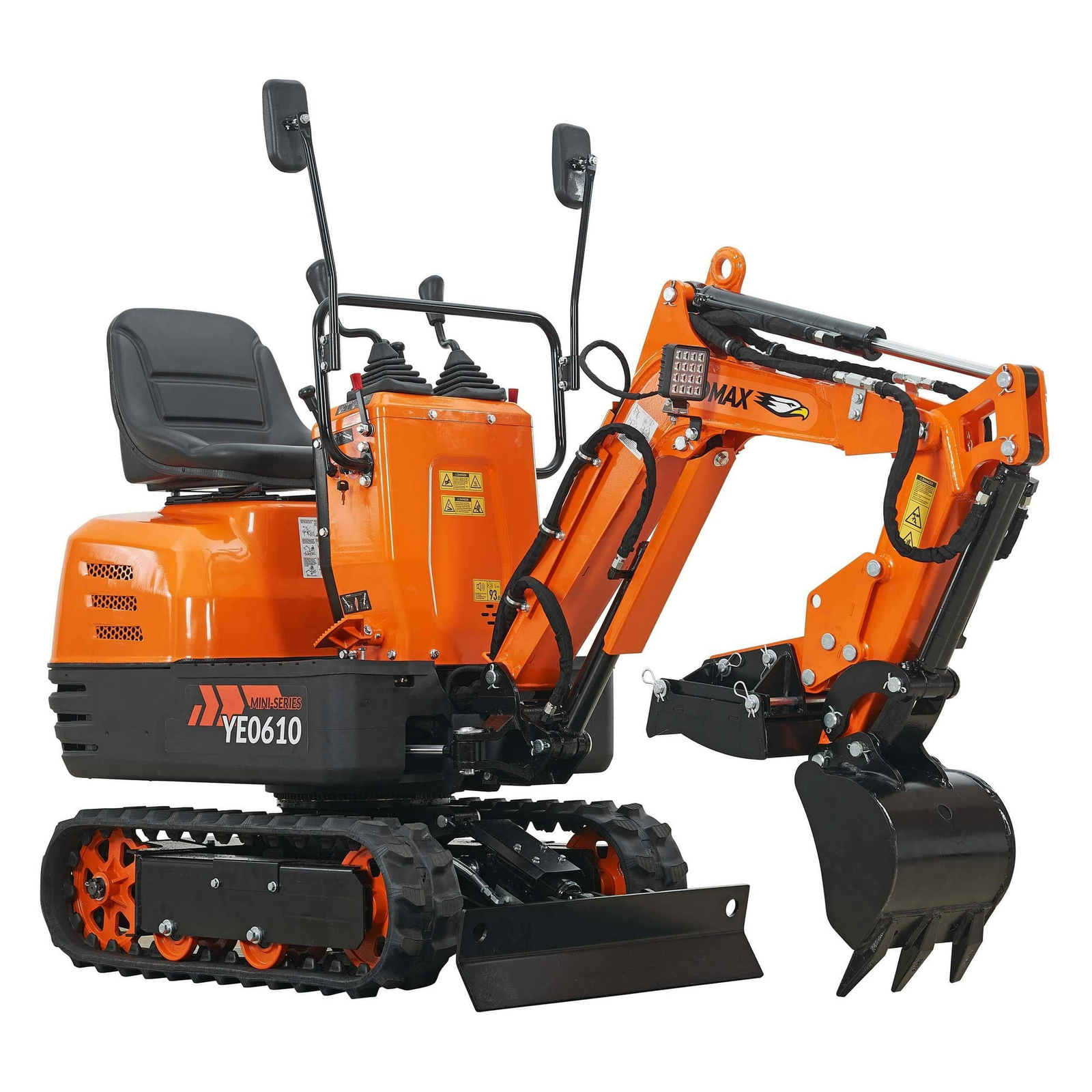 YARDMAX Mini Excavator with Claw Grading Bucket & Rake - Image 4