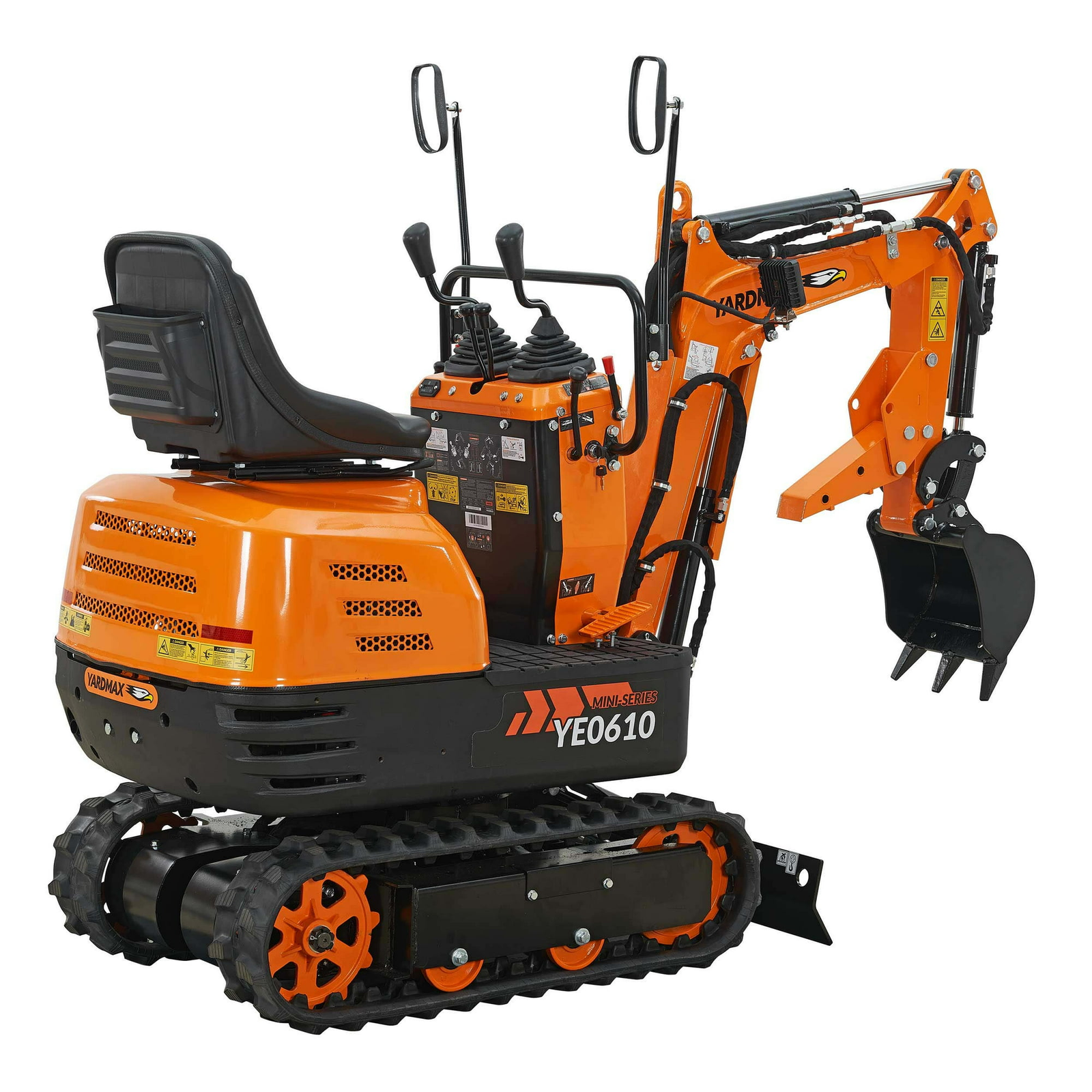 YARDMAX Mini Excavator with Claw Grading Bucket & Rake - Image 5