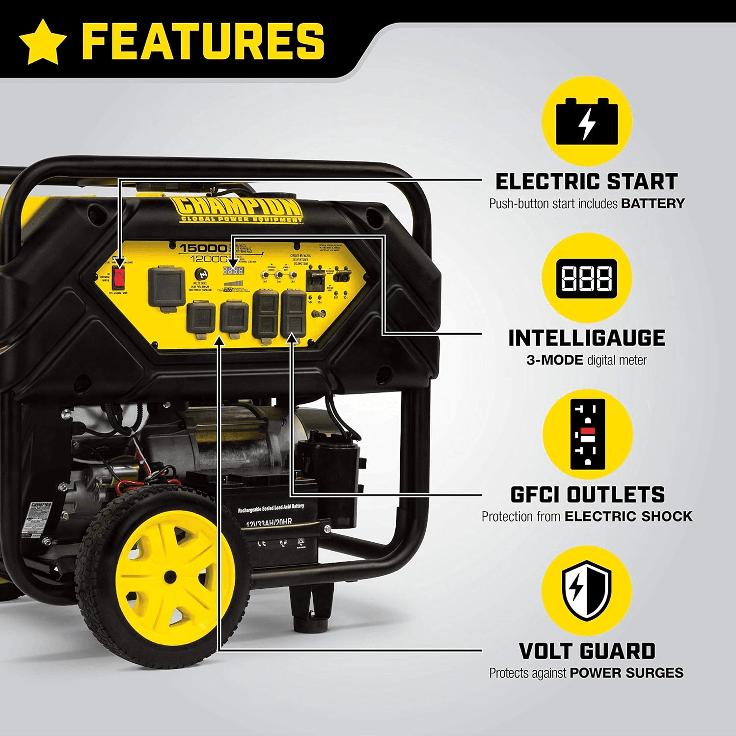Champion Power Equipment 15,000/12,000 W Portable Generator - Image 3