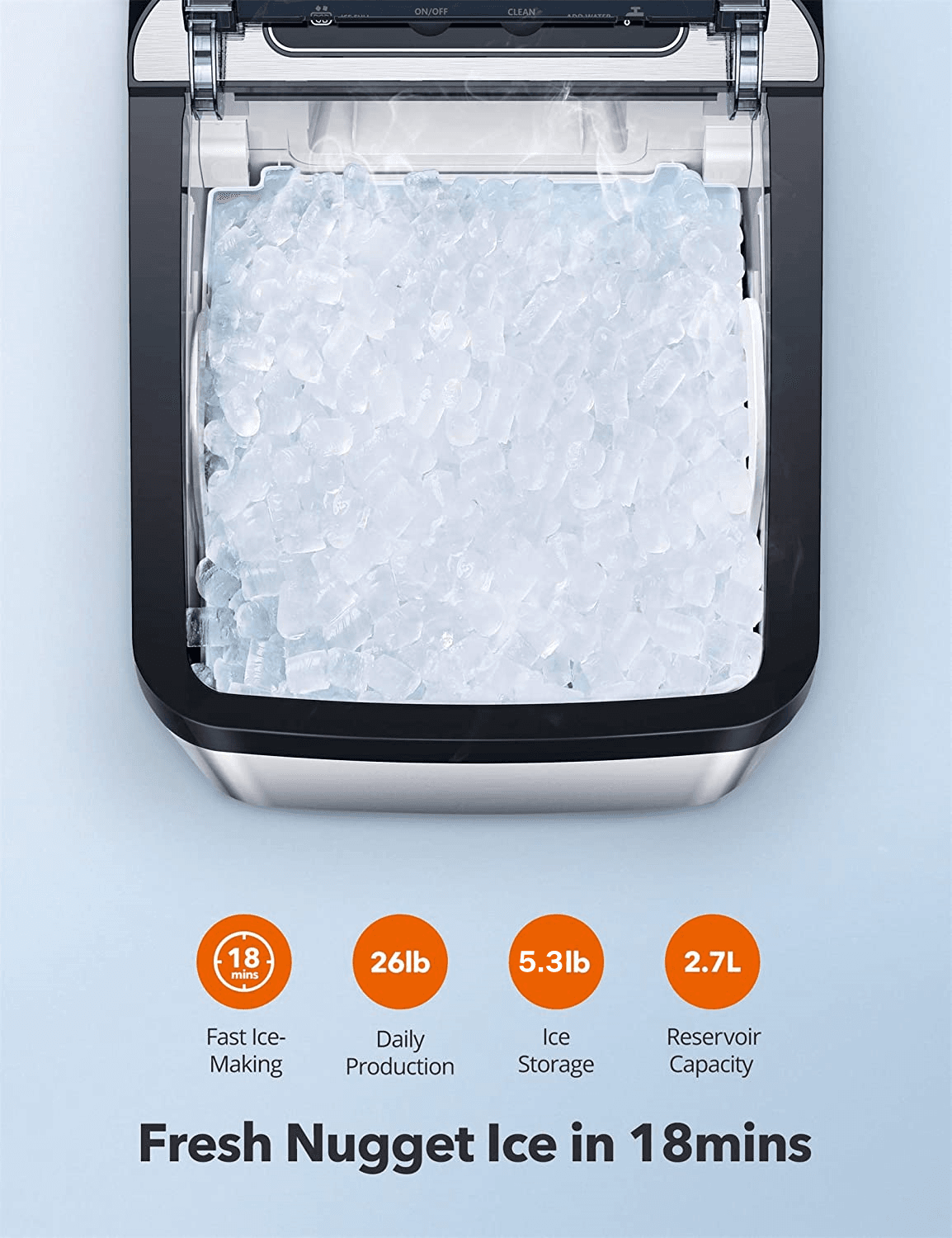 Aicook Nugget Ice Maker For Countertop Sonic Machine - Image 2