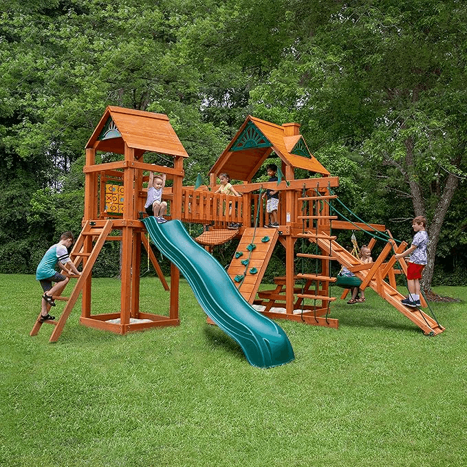 Gorilla Playsets Pioneer Peak Treehouse Wooden Swing Set - Image 2