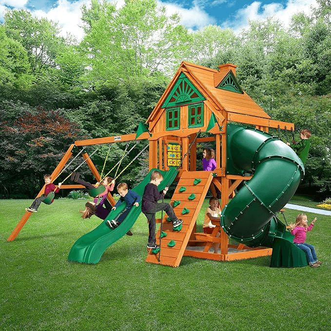 Gorilla Playsets Mountaineer Treehouse Wooden Swing Set - Image 2