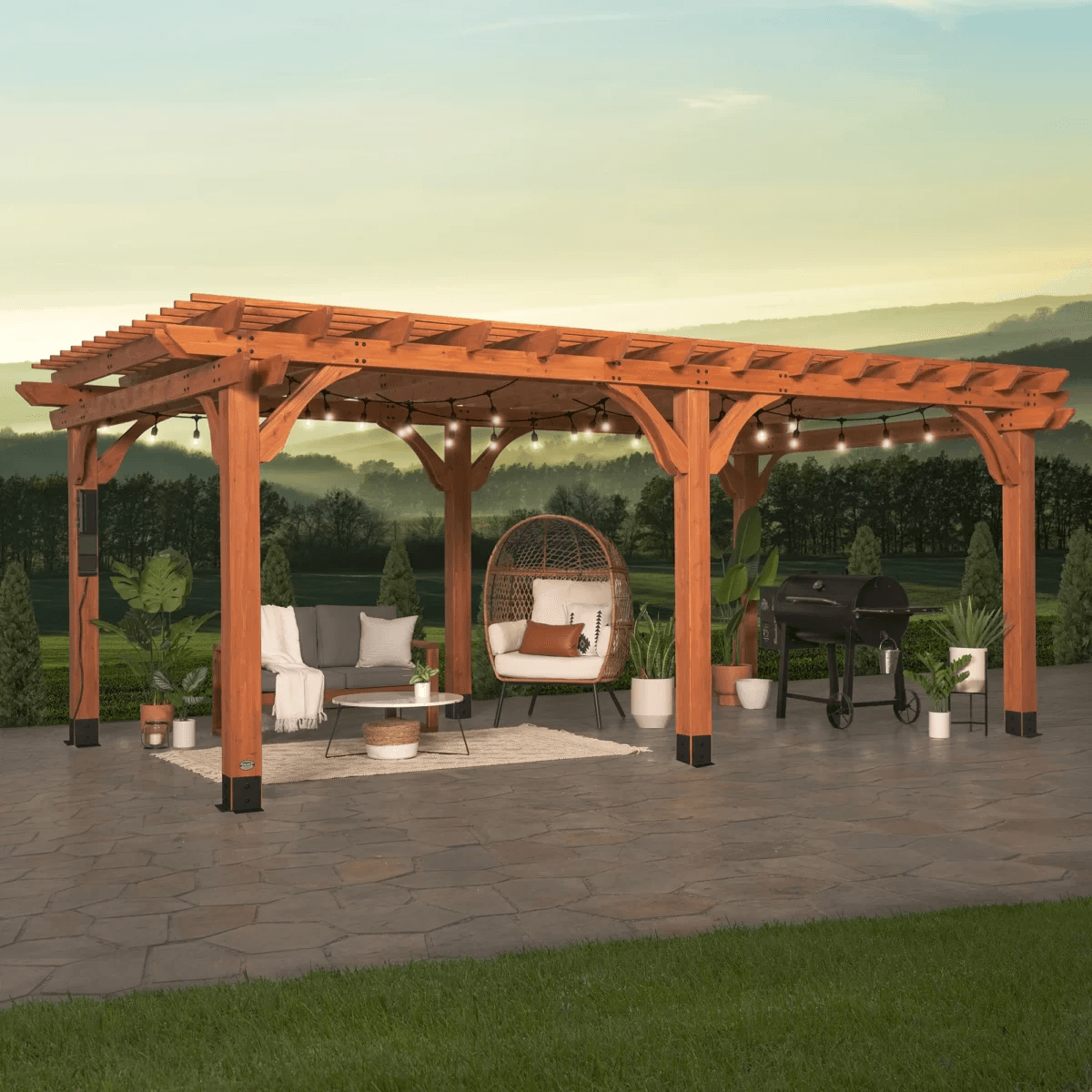 Backyard Discovery Beaumont Pergola 20′x12′ Premium Cedar - Image 2