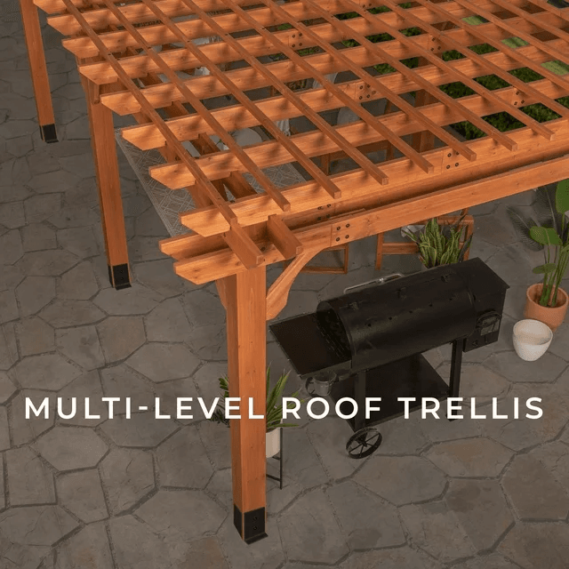 Backyard Discovery Beaumont Pergola 20′x12′ Premium Cedar - Image 4