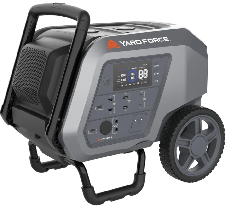 Yard Force Portable Power Station 2400-Watt Continuous 4800-Watt Peak, Bluetooth speaker, WIFI connection, Wireless Charging, RV 30A plug, LED light - Image 3