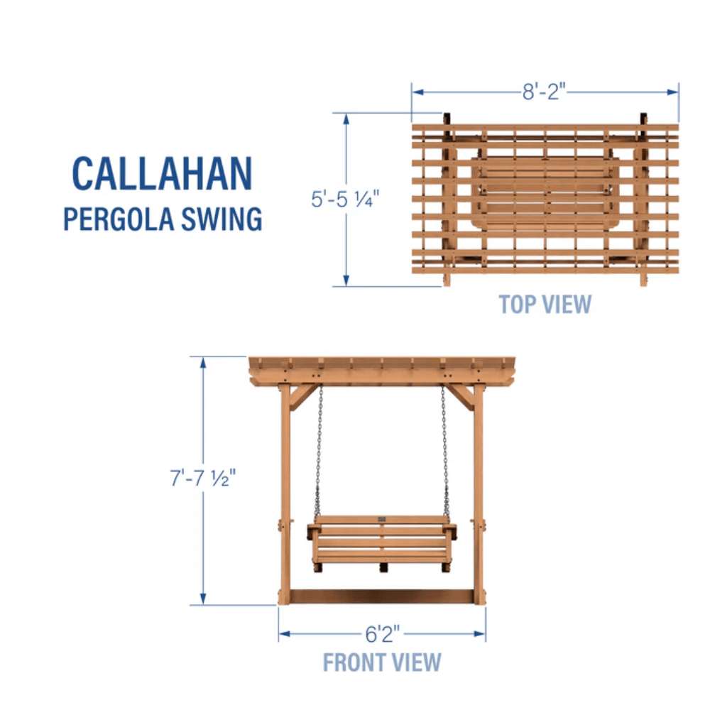 Backyard Discovery Callahan Cedar Wood Outdoor Pergola Swing Bench - Image 10