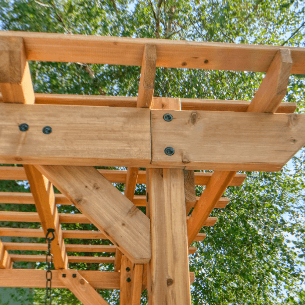 Backyard Discovery Callahan Cedar Wood Outdoor Pergola Swing Bench - Image 5